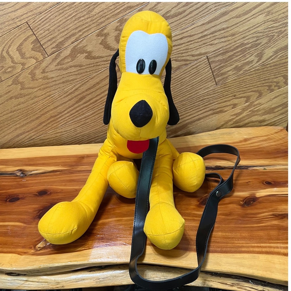 Vintage Disney Parks Pluto Plush Dog Yellow Canvas Disneyland Walt Disney World